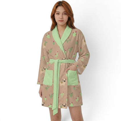 Karma  - Women’s Bathrobe for Pug  lovers