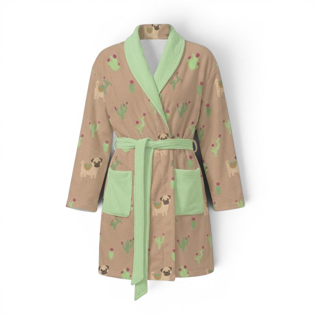 Karma  - Women’s Bathrobe for Pug  lovers