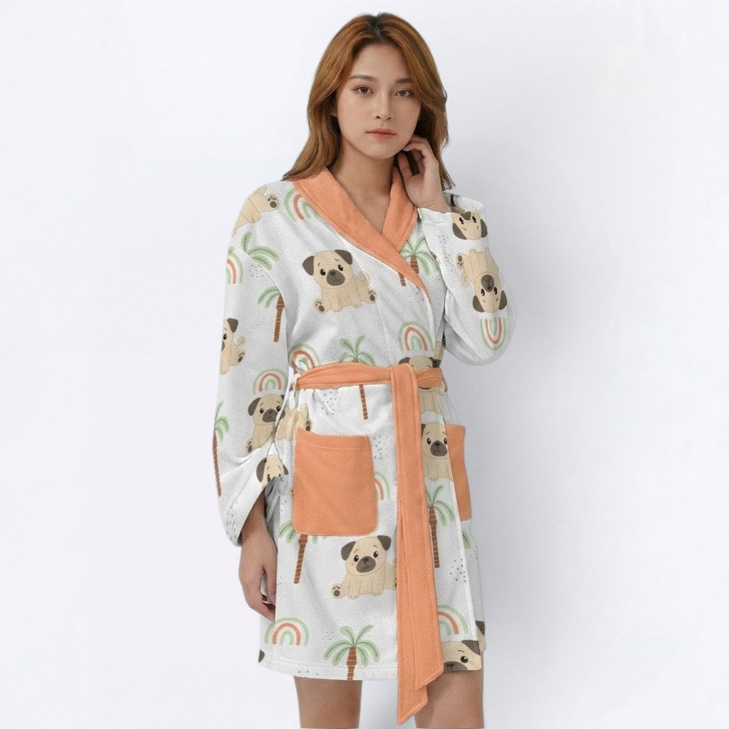 Atlas  - Women’s Bathrobe for Pug  lovers