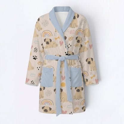 Loki  - Women’s Bathrobe for Pug  lovers