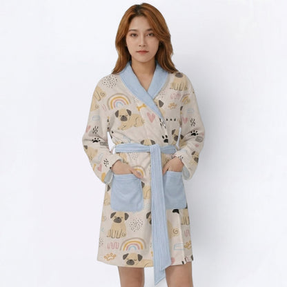 Loki  - Women’s Bathrobe for Pug  lovers