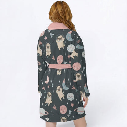 Cleo  - Women’s Bathrobe for Pug  lovers