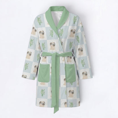 Ginger  - Women’s Bathrobe for Pug  lovers