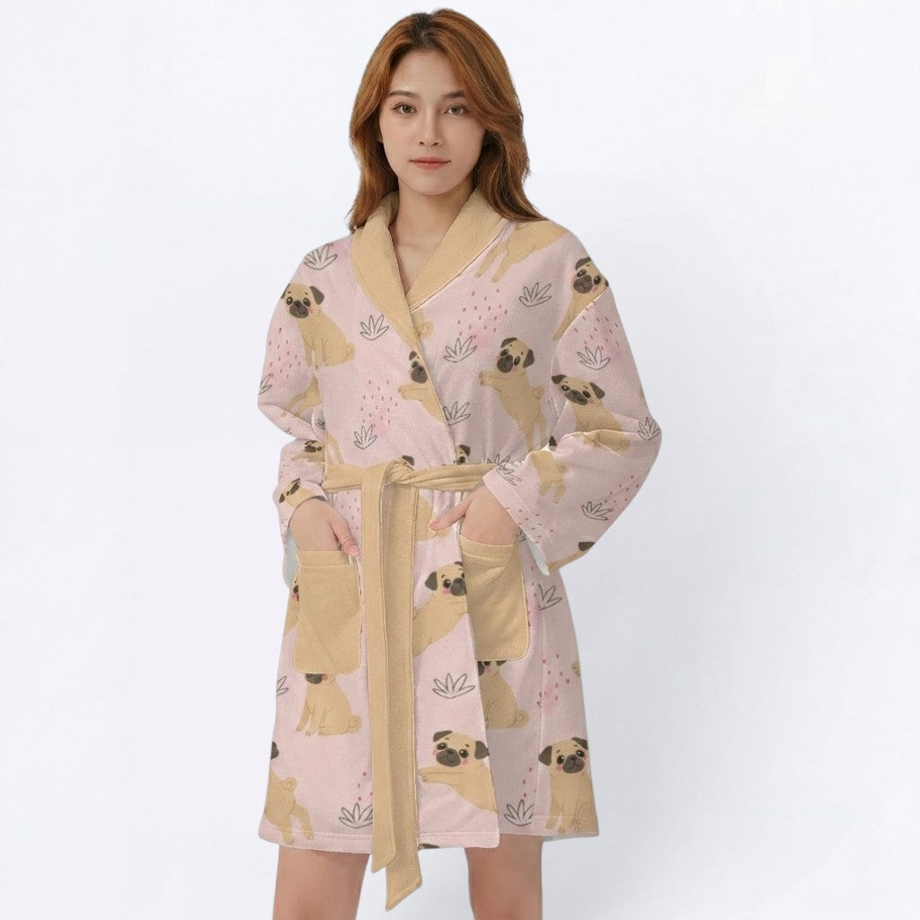 Pepper  - Women’s Bathrobe for Pug  lovers