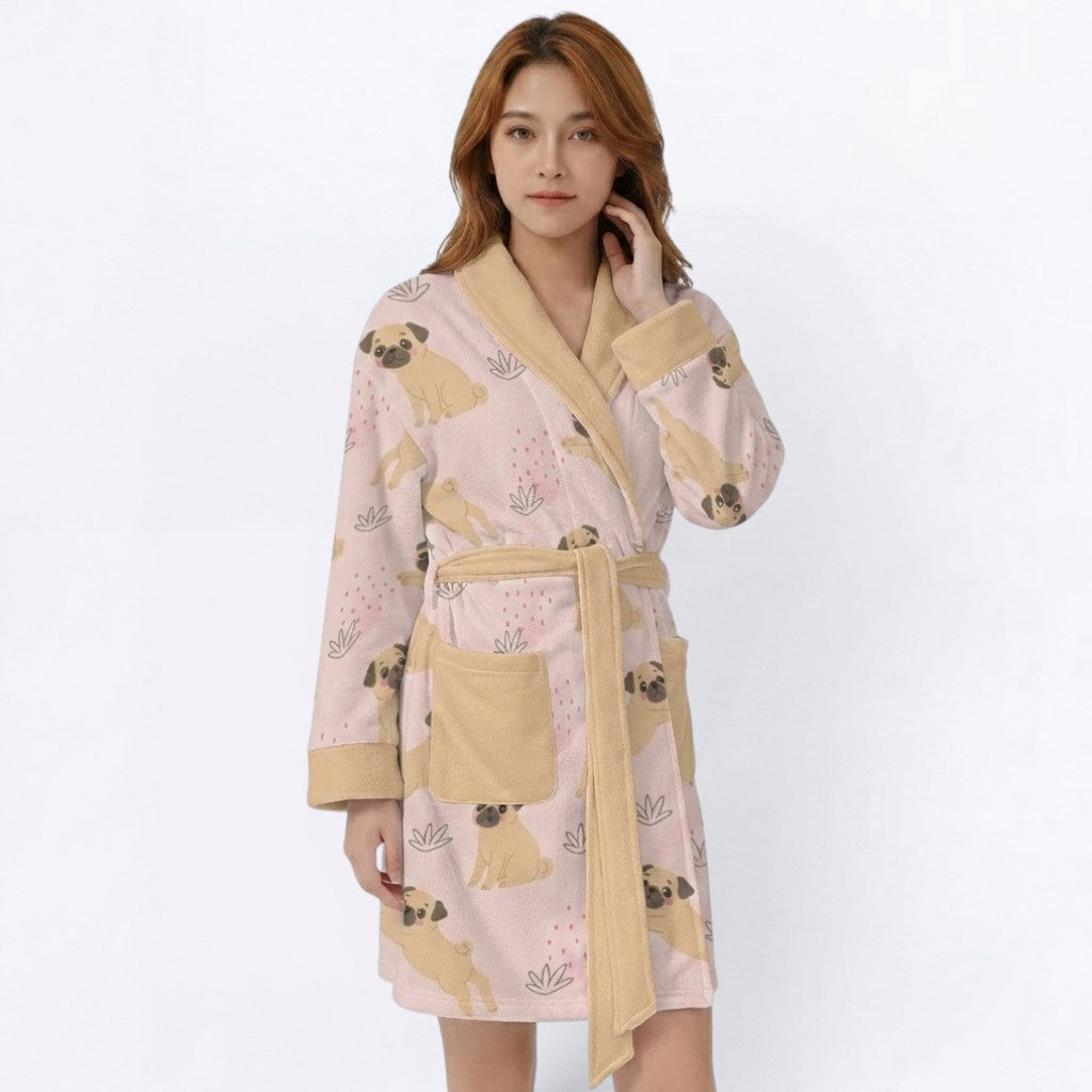 Pepper  - Women’s Bathrobe for Pug  lovers