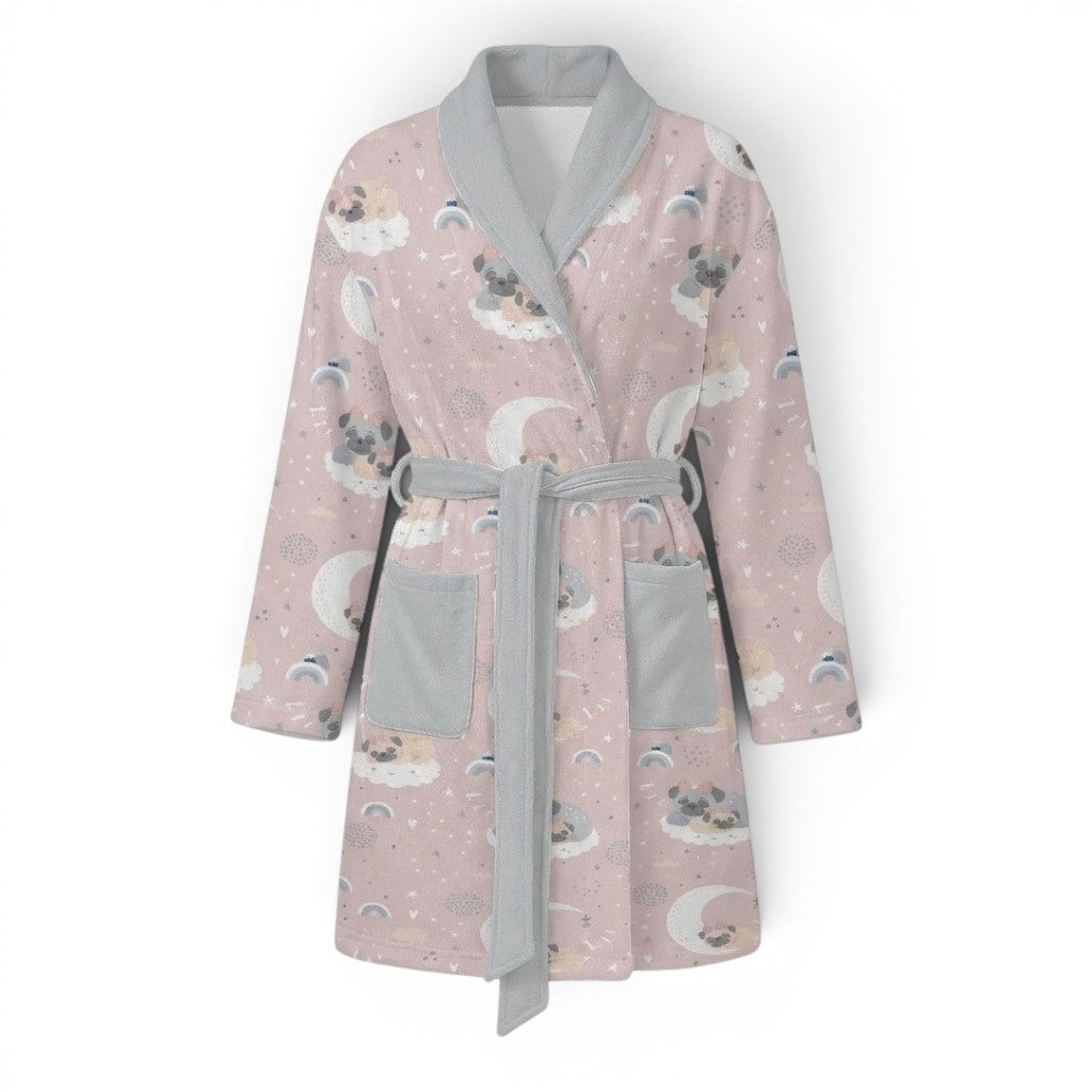 Nova  - Women’s Bathrobe for Pug  lovers