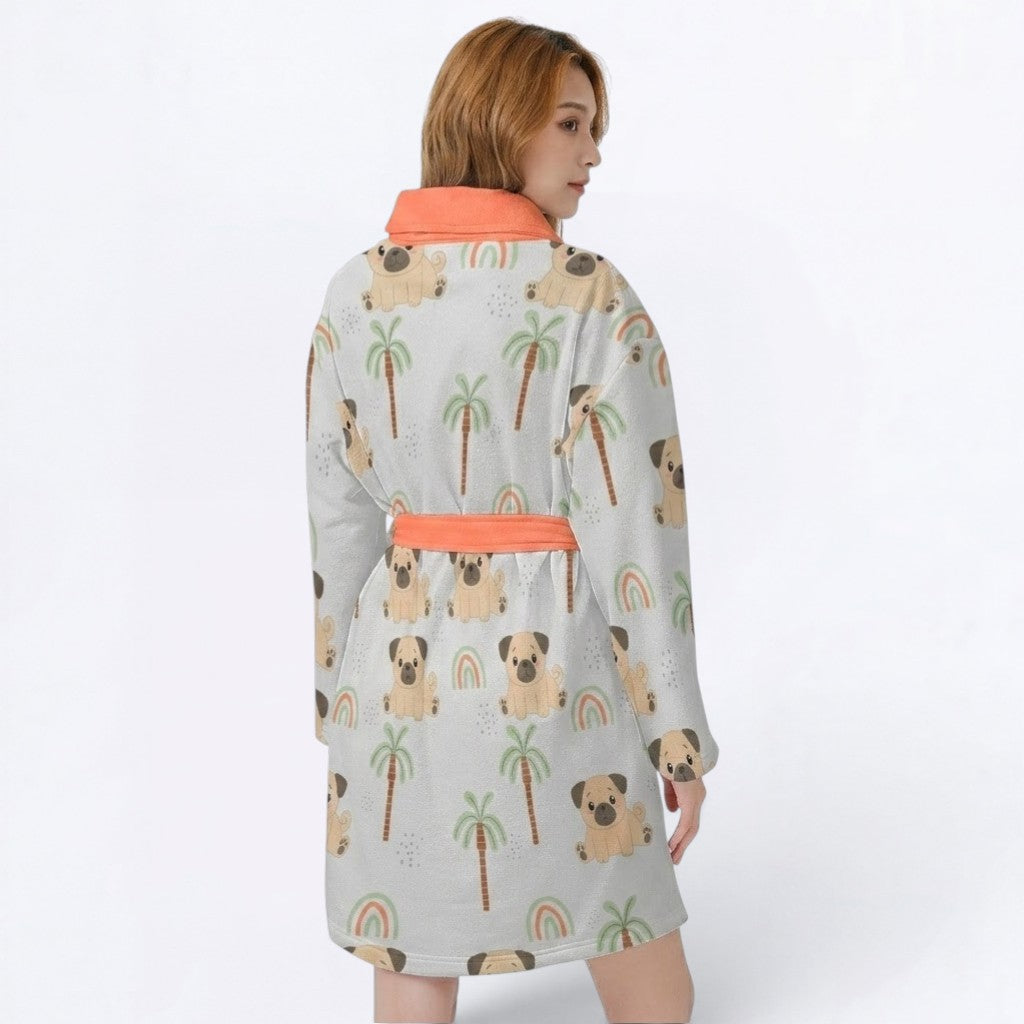 Atlas  - Women’s Bathrobe for Pug  lovers