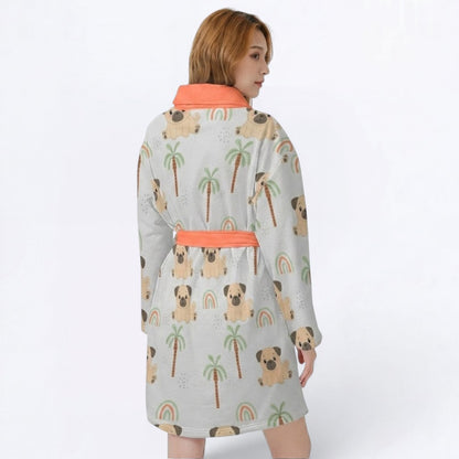 Atlas  - Women’s Bathrobe for Pug  lovers