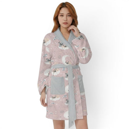 Nova  - Women’s Bathrobe for Pug  lovers