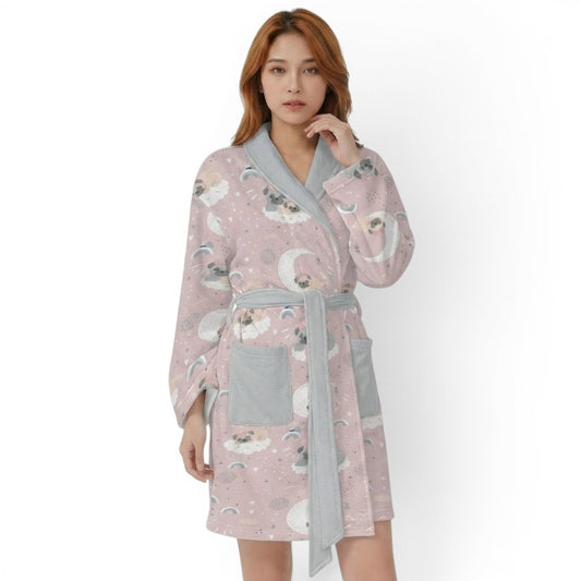 Nova  - Women’s Bathrobe for Pug  lovers