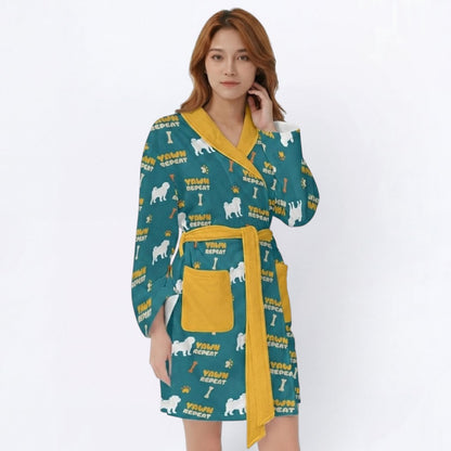 Simba  - Women’s Bathrobe for Pug  lovers