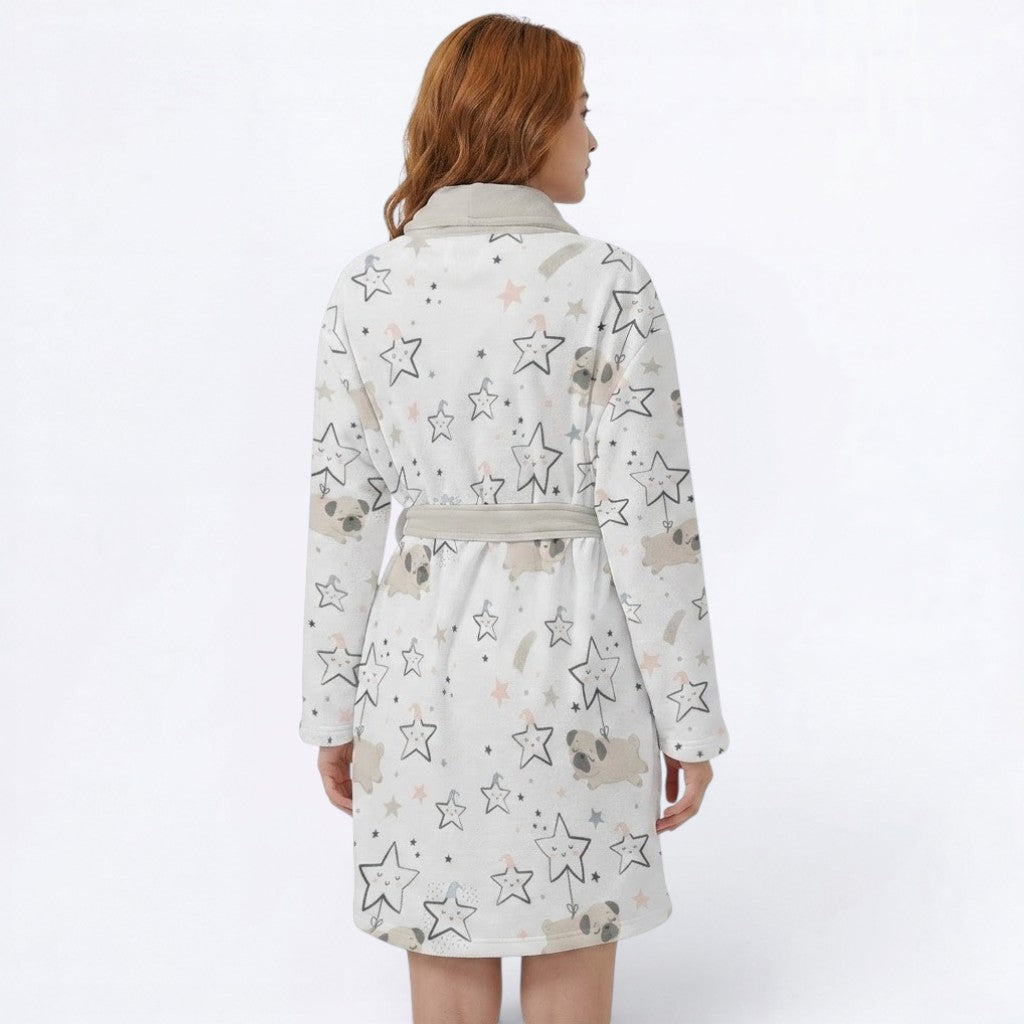 Alfie  - Women’s Bathrobe for Pug  lovers