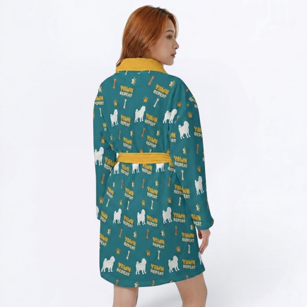 Simba  - Women’s Bathrobe for Pug  lovers