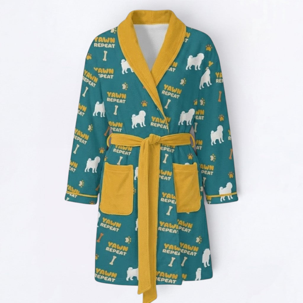 Simba  - Women’s Bathrobe for Pug  lovers