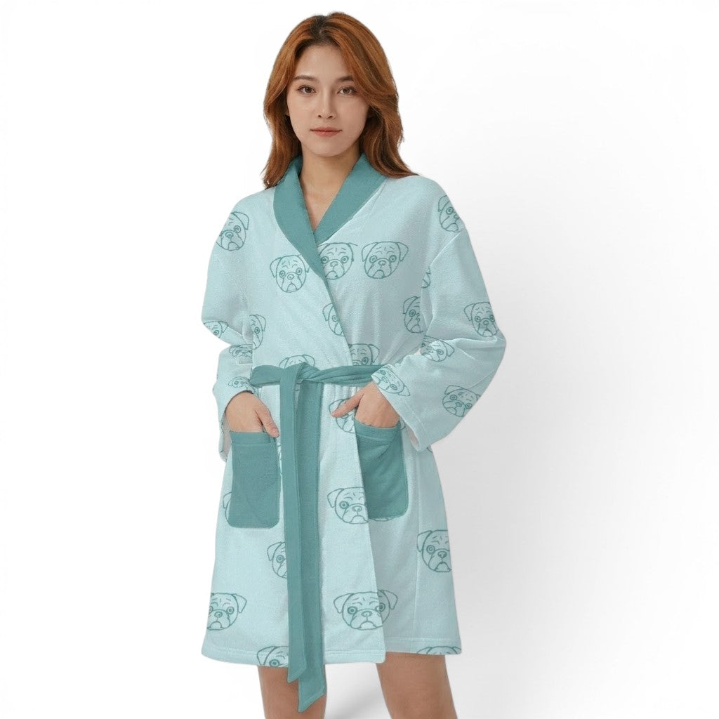 Harley  - Women’s Bathrobe for Pug  lovers