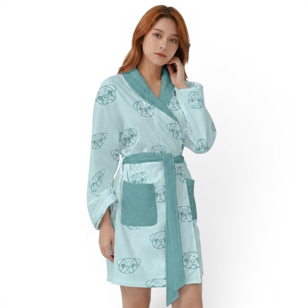 Harley  - Women’s Bathrobe for Pug  lovers