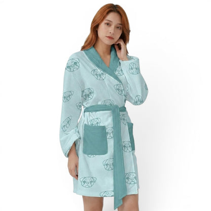 Harley  - Women’s Bathrobe for Pug  lovers