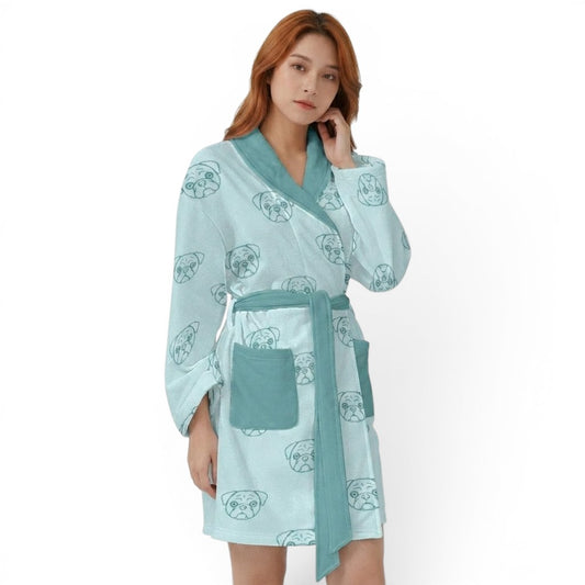 Harley  - Women’s Bathrobe for Pug  lovers