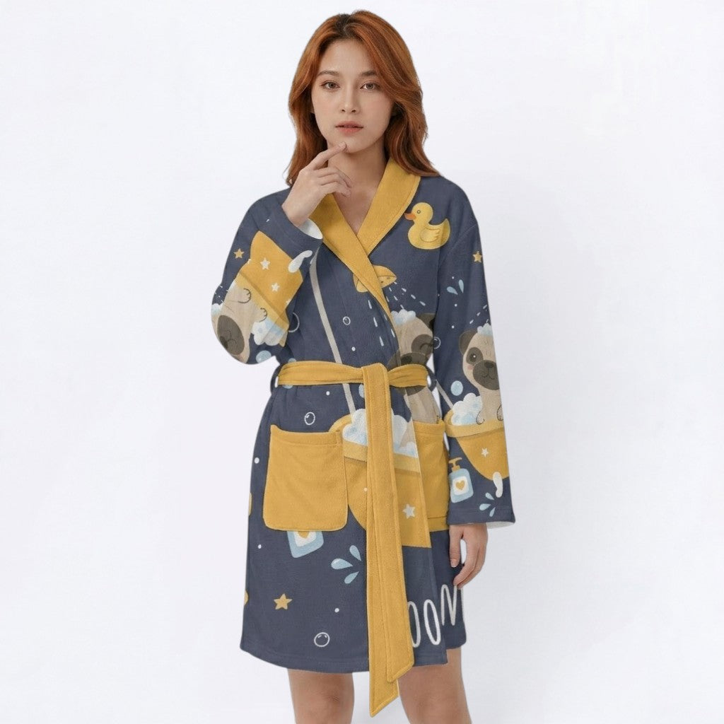 Ember   - Women’s Bathrobe for Pug  lovers