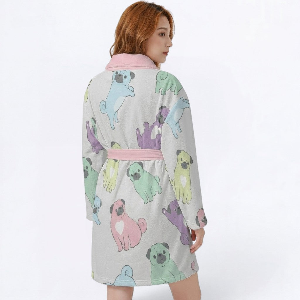 Jax  - Women’s Bathrobe for Pug  lovers