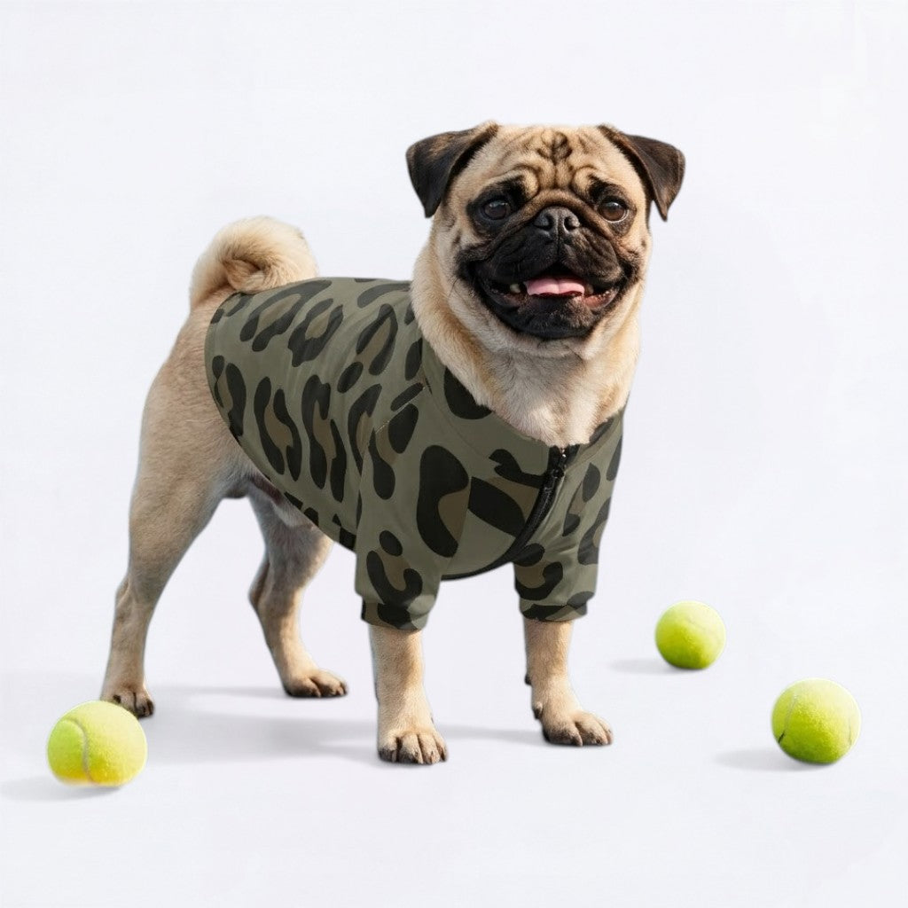 Lola   - Pug Zip Up Sweater