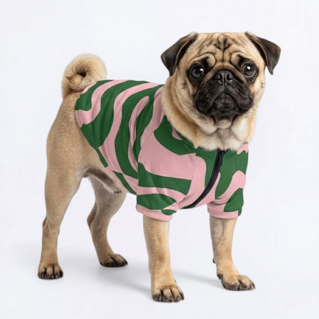 Honey  - Pug Zip Up Sweater