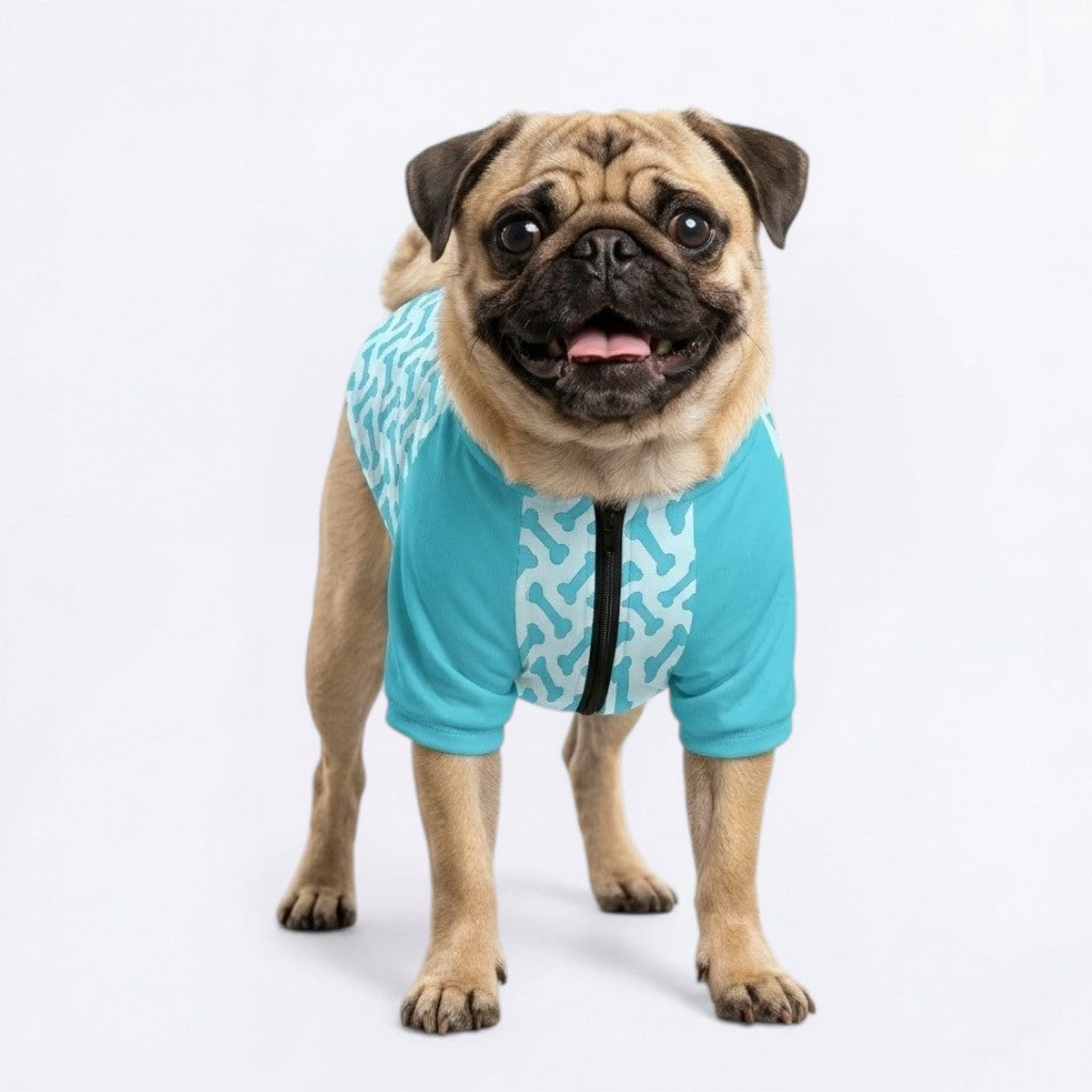 Pearl- Pug Zip Up Sweater
