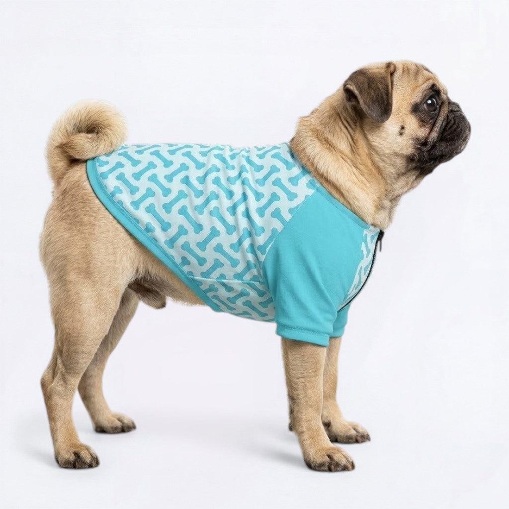 Pearl- Pug Zip Up Sweater
