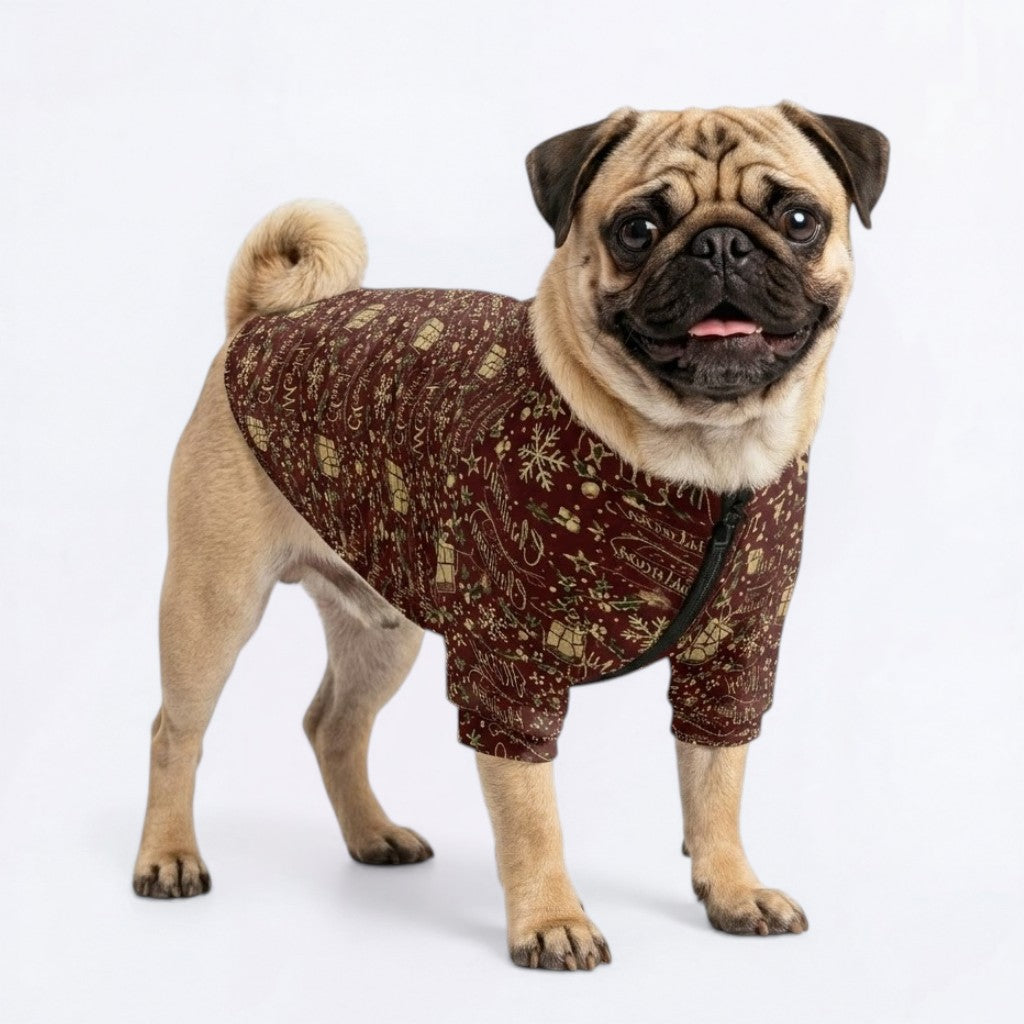 Stella- Pug Zip Up Sweater
