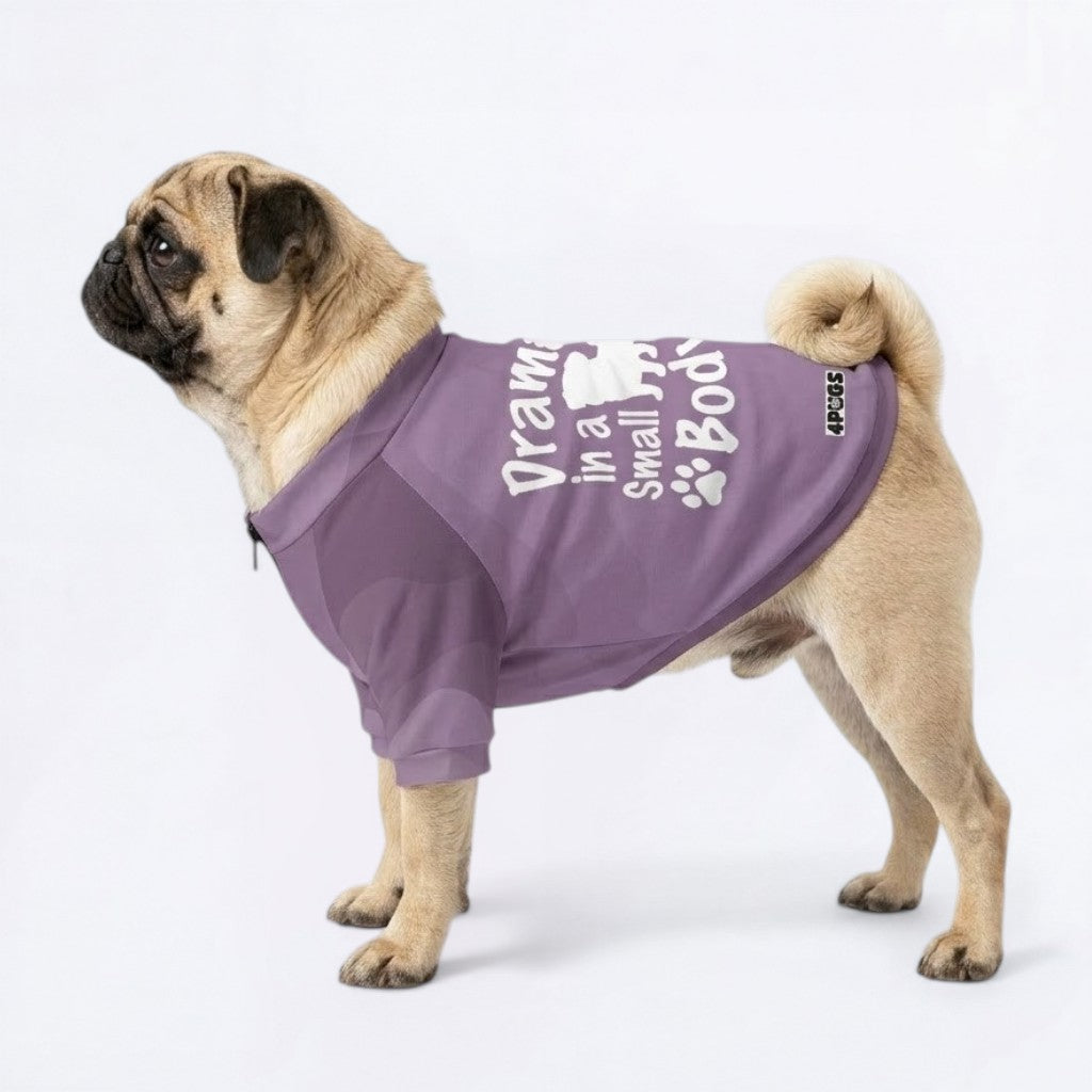 Sage- Pug Zip Up Sweater