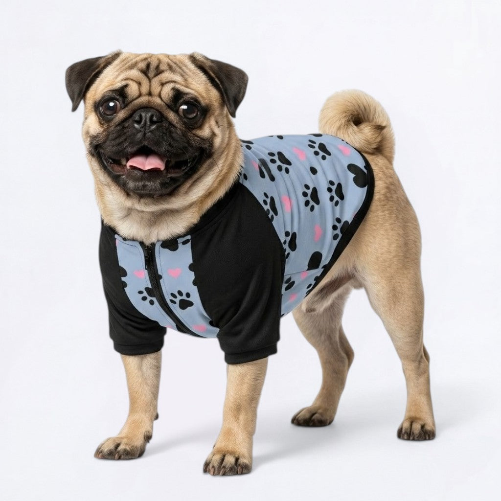 Lily  - Pug Zip Up Sweater