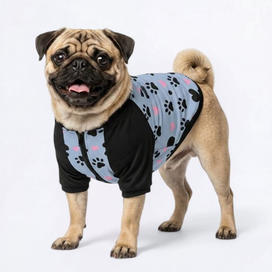 Lily  - Pug Zip Up Sweater