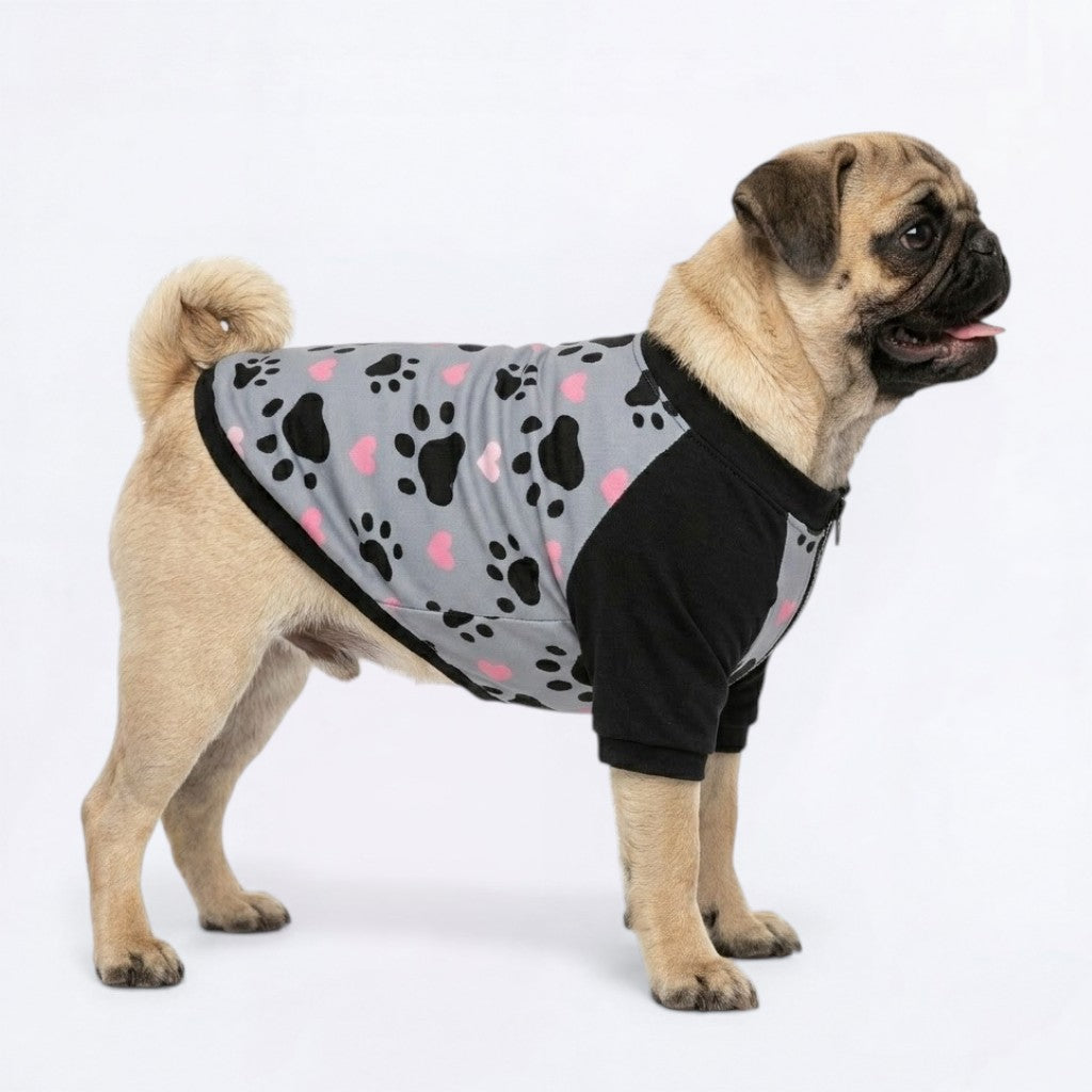 Lily  - Pug Zip Up Sweater