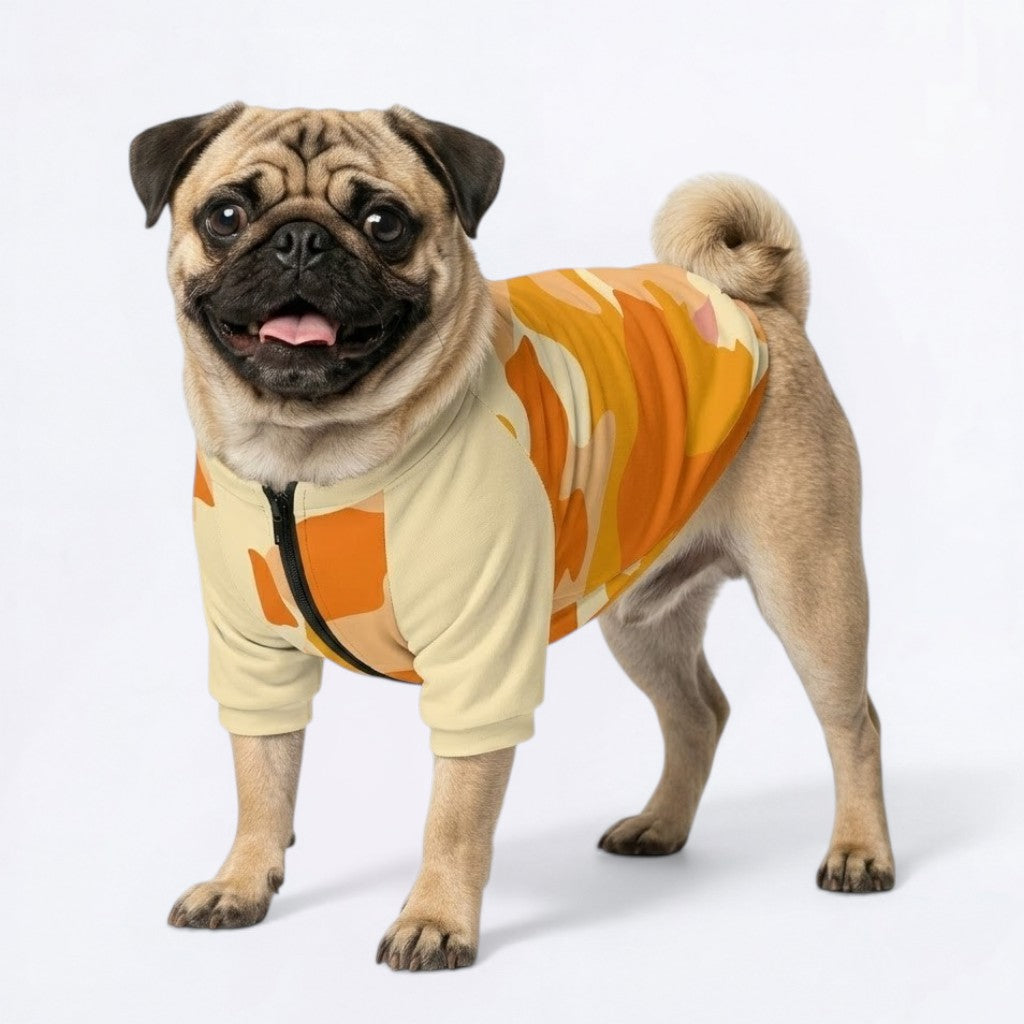 Clover   - Pug Zip Up Sweater